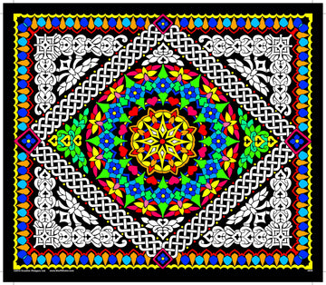 Stuff2Color Geo Spectacular - Large Fuzzy Velvet Coloring Poster - Fun Arts and Crafts Activity for Kids and Adults - Excellent Quiet Time Project