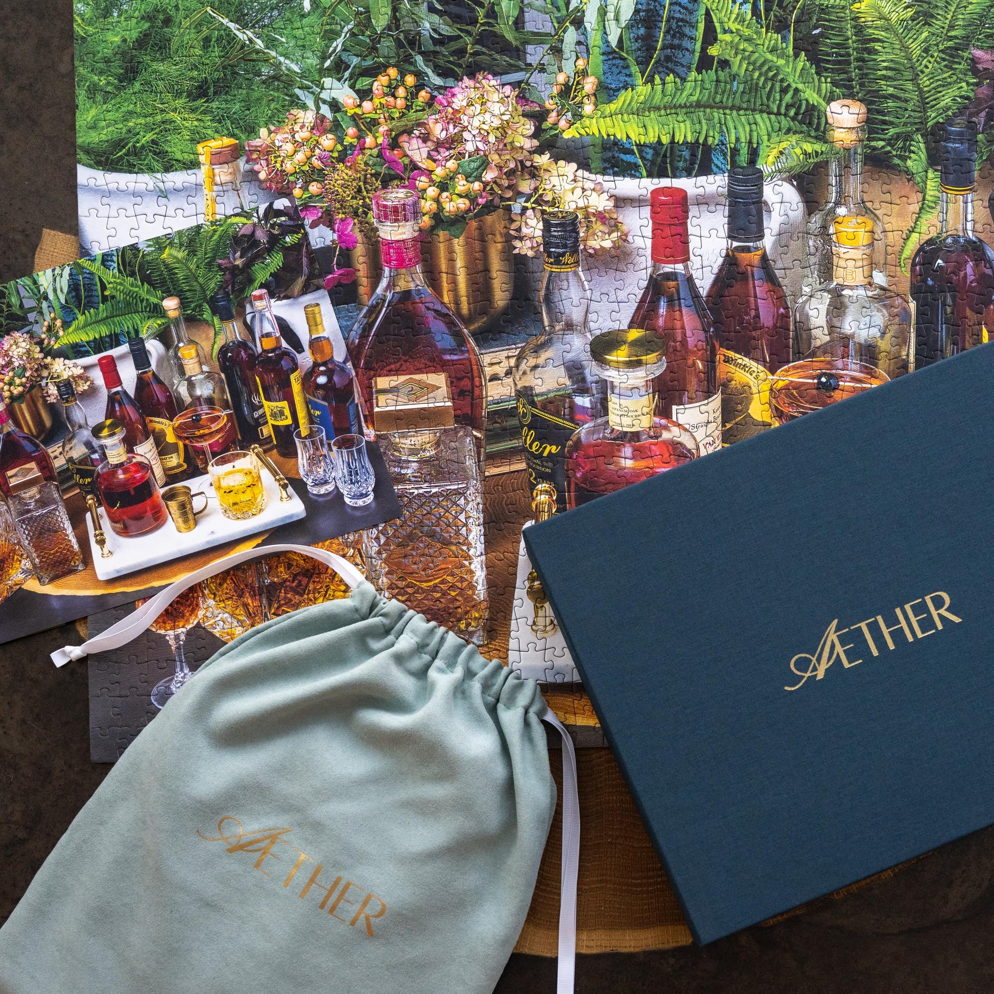 Aether Puzzles - Aged to Perfection: The Art of Bourbon Puzzle Part 1, Premium 1000 Piece Jigsaw Puzzle for Adults, Glare-Free, Soft-Touch Puzzles