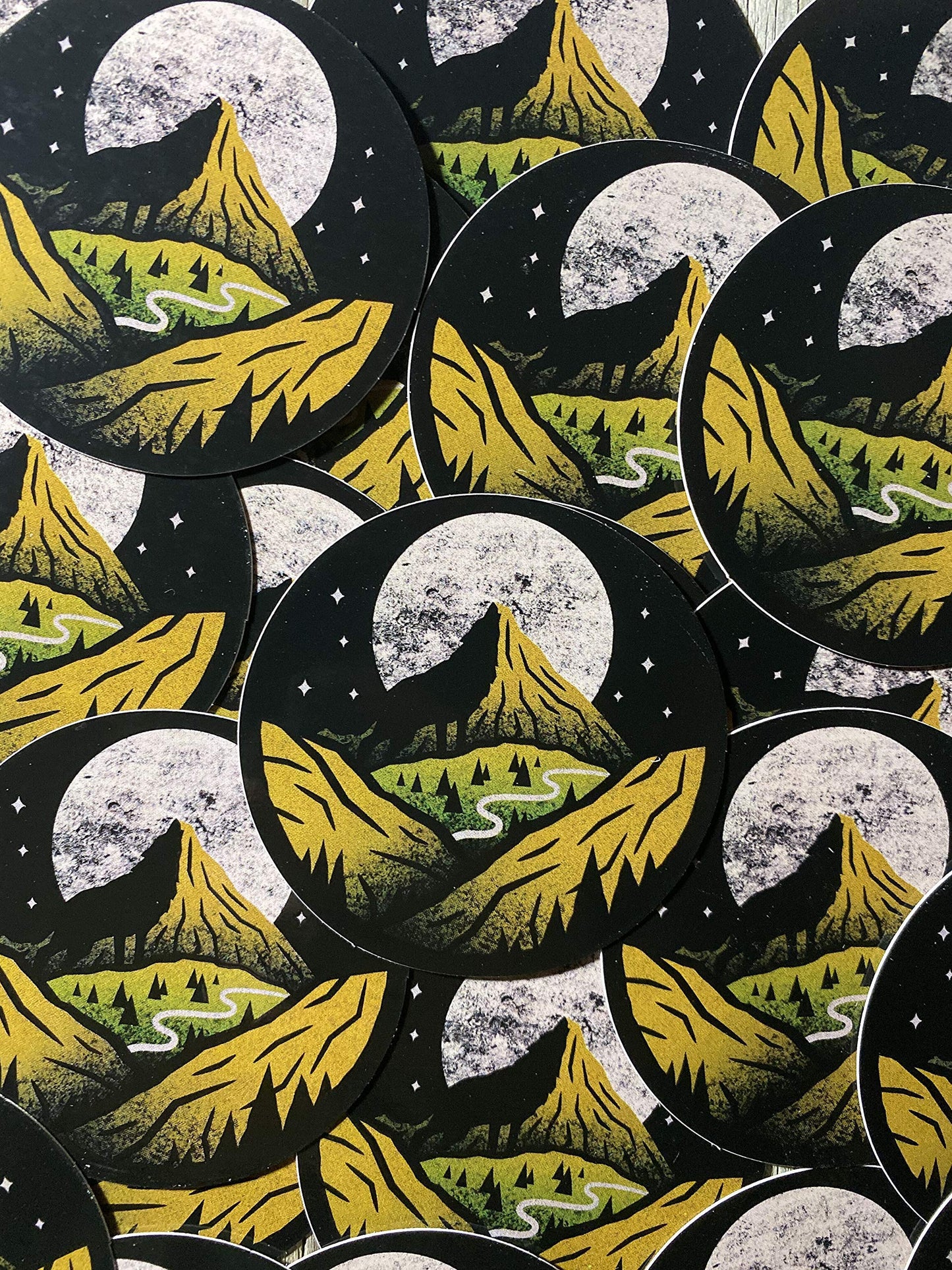 Mountain and Moon Sticker