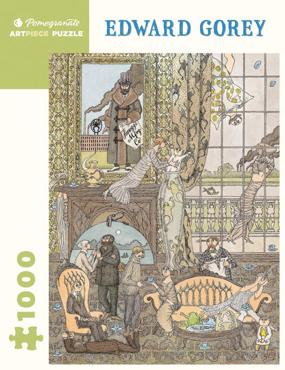 Pomegranate 1000-Piece Puzzle, Edward Gorey, Victorian Society w/Frogs