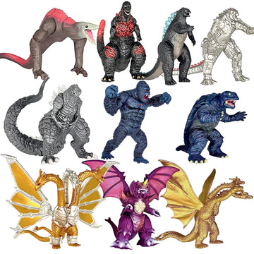 TwCare Set of 10 Dinosaur vs Kong Dinosaur Dragon Toys Movable Joint Action Figures, King of The Monsters Shin Ultima Gamera Mecha MechaGodzilla