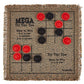 3-in-1 Mini Checkers Rug + Classic & Mega Tic Tac Toe - Portable Compact 12" x 12" Reversible Checkerboard Rug - Travel, Parties, Games on The Go