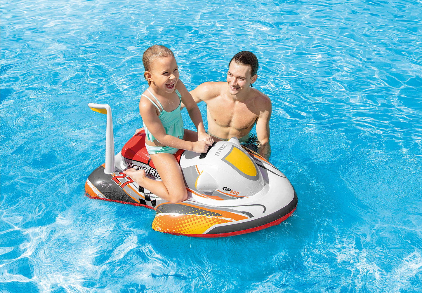 Intex Wave Rider Inflatable Pool Float: Pool Toy for Kids - Heavy-Duty Handle - 88lb Weight Capacity - 46" x 30.5" - for Ages 3+