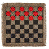 3-in-1 Mini Checkers Rug + Classic & Mega Tic Tac Toe - Portable Compact 12" x 12" Reversible Checkerboard Rug - Travel, Parties, Games on The Go