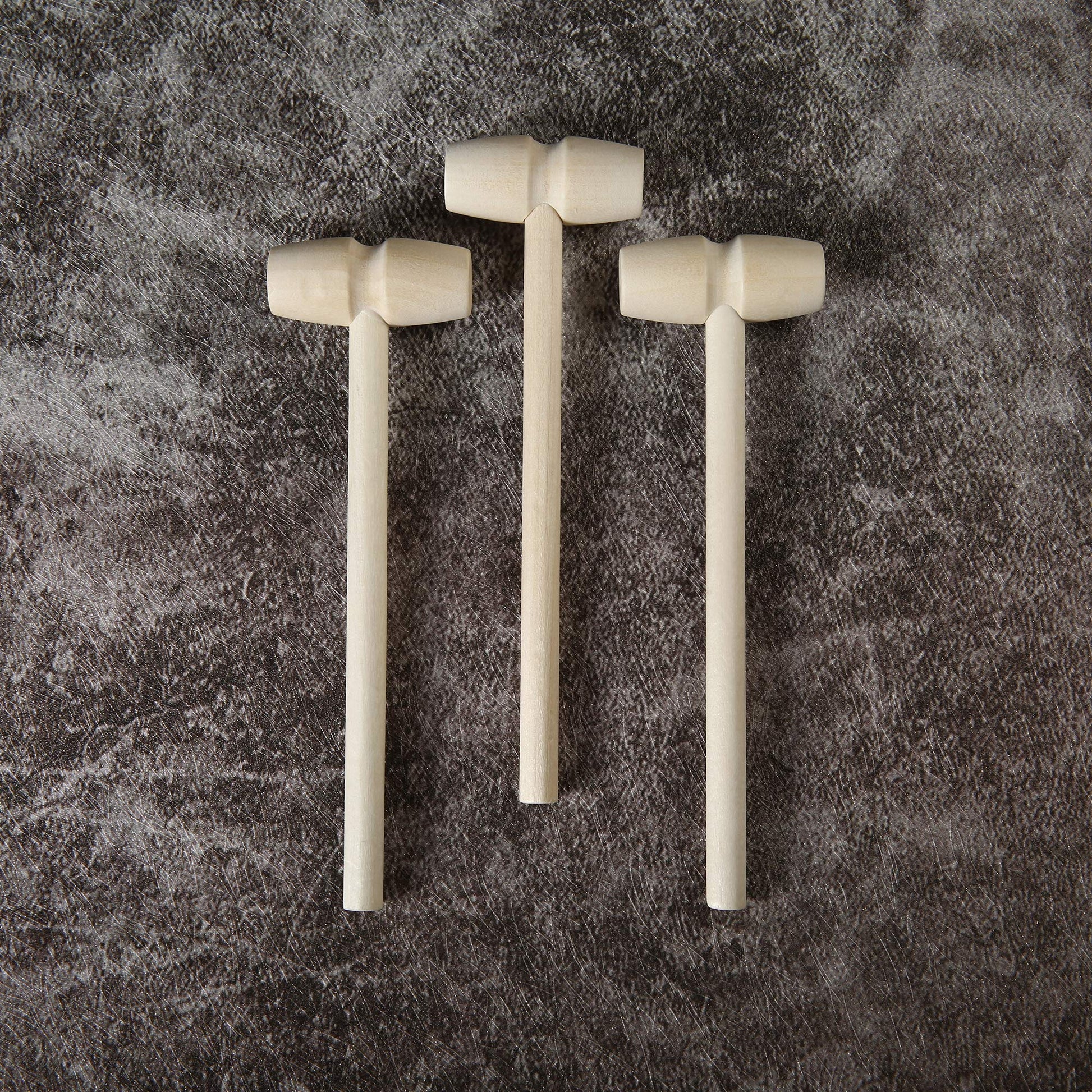 50 Pcs Mini Wooden Hammers for Breakable Chocolate Bulk, Natural Wood Toy Mallets for Kids