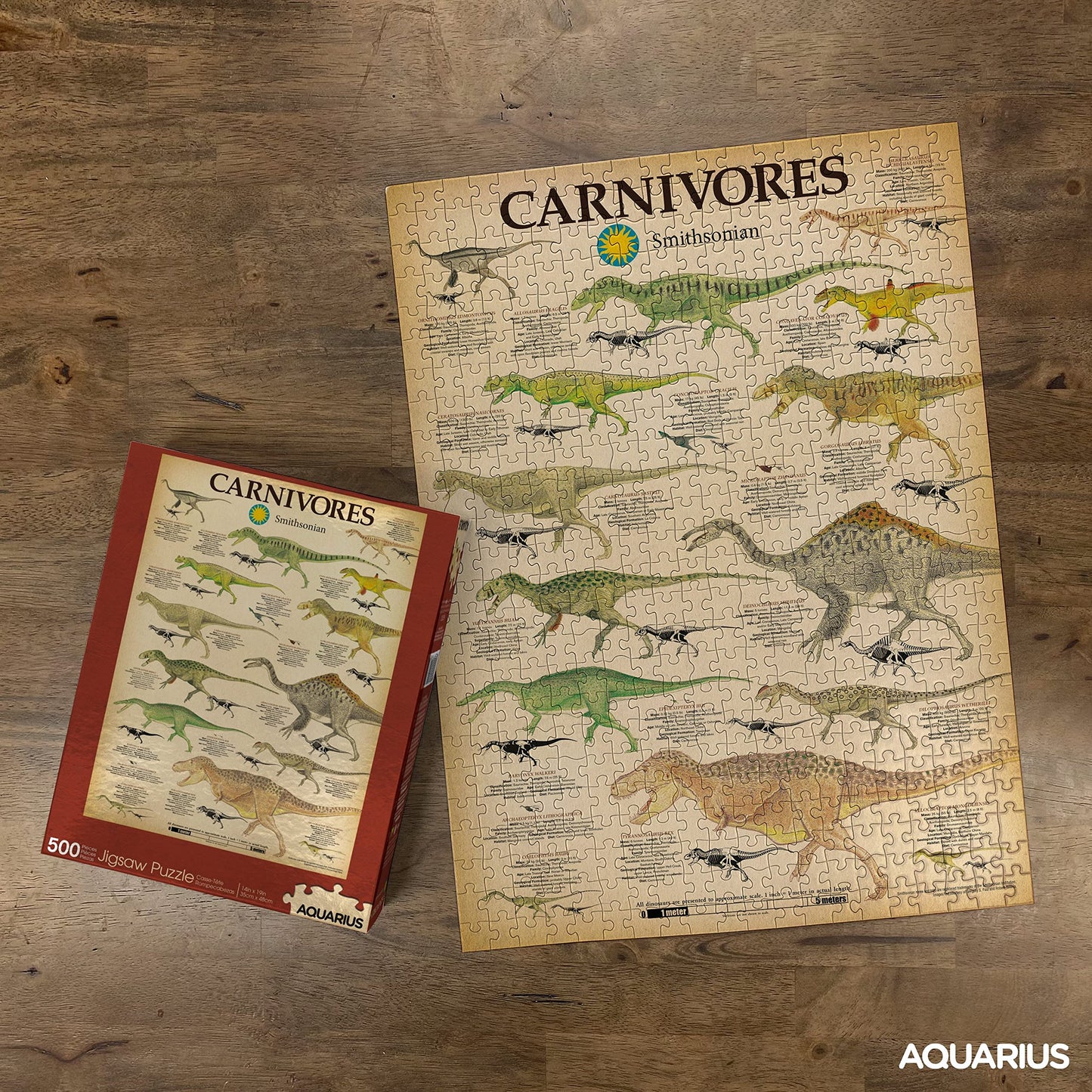 AQUARIUS Smithsonian Carnivores Donosaur 500 Piece Jigsaw Puzzle