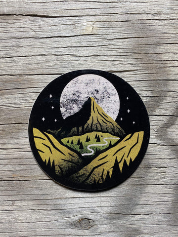 Mountain and Moon Sticker