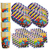 All Aboard! Train Birthday Party Supplies Set Plates Napkins Cups Tableware Kit for 16