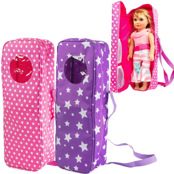 Doll Storage Carrying Case Value 2 Pack - for Any 18" Doll - Organizer Storage Traveling Accessories Compatible with American Girl- Clear Window