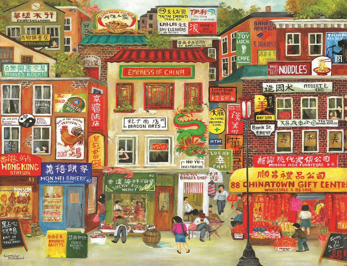 SUNSOUT INC - Chinatown - 500 pc Jigsaw Puzzle by Artist: Gwendolyn McShepard - Finished Size 18" x 24" - MPN# 46356