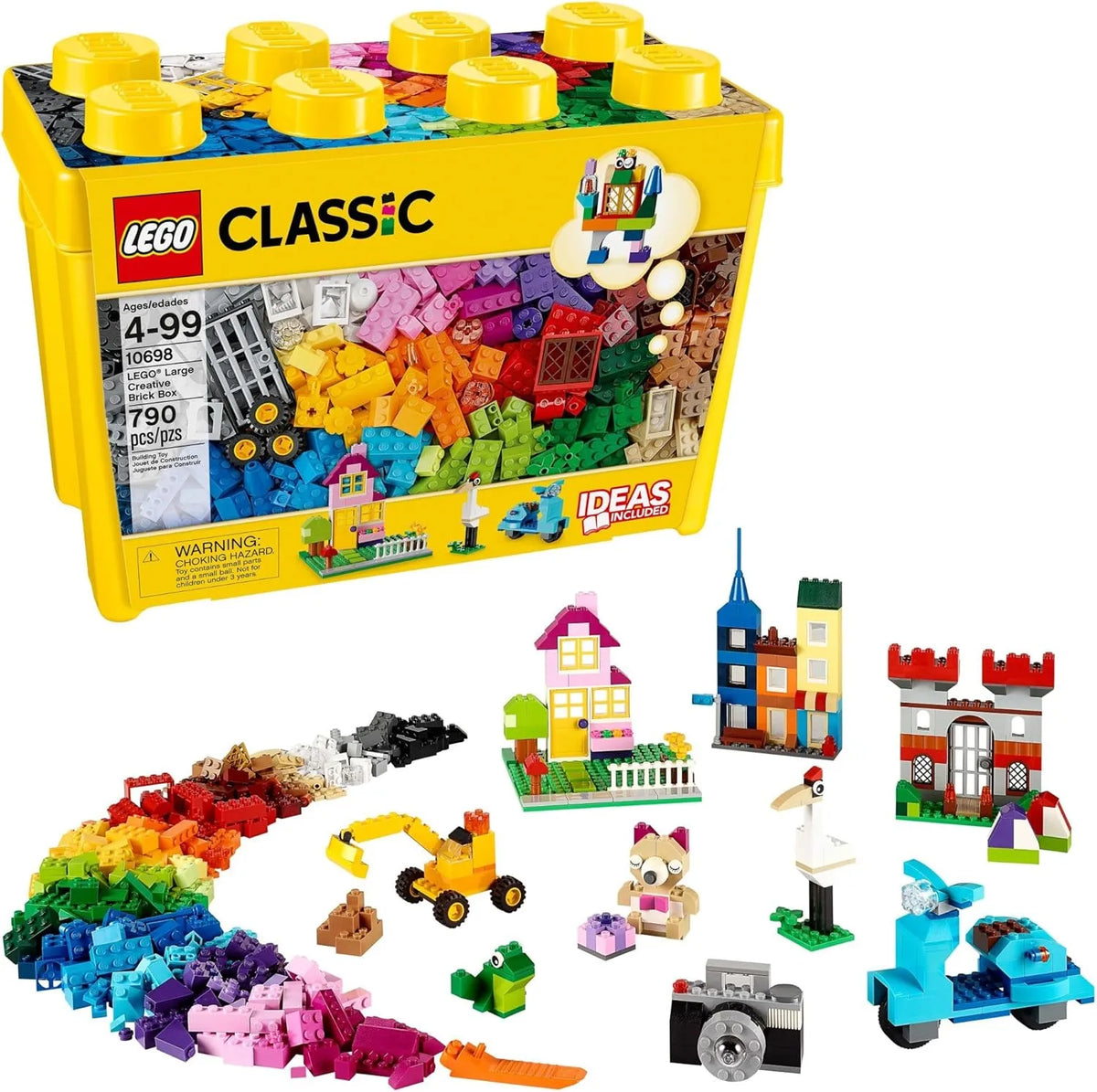 LEGO Classic Large Creative Brick Box 10698 Building Set, Toy Storage Solution for Home or Classrooms, Interactive Building Toy for Kids, Boys,