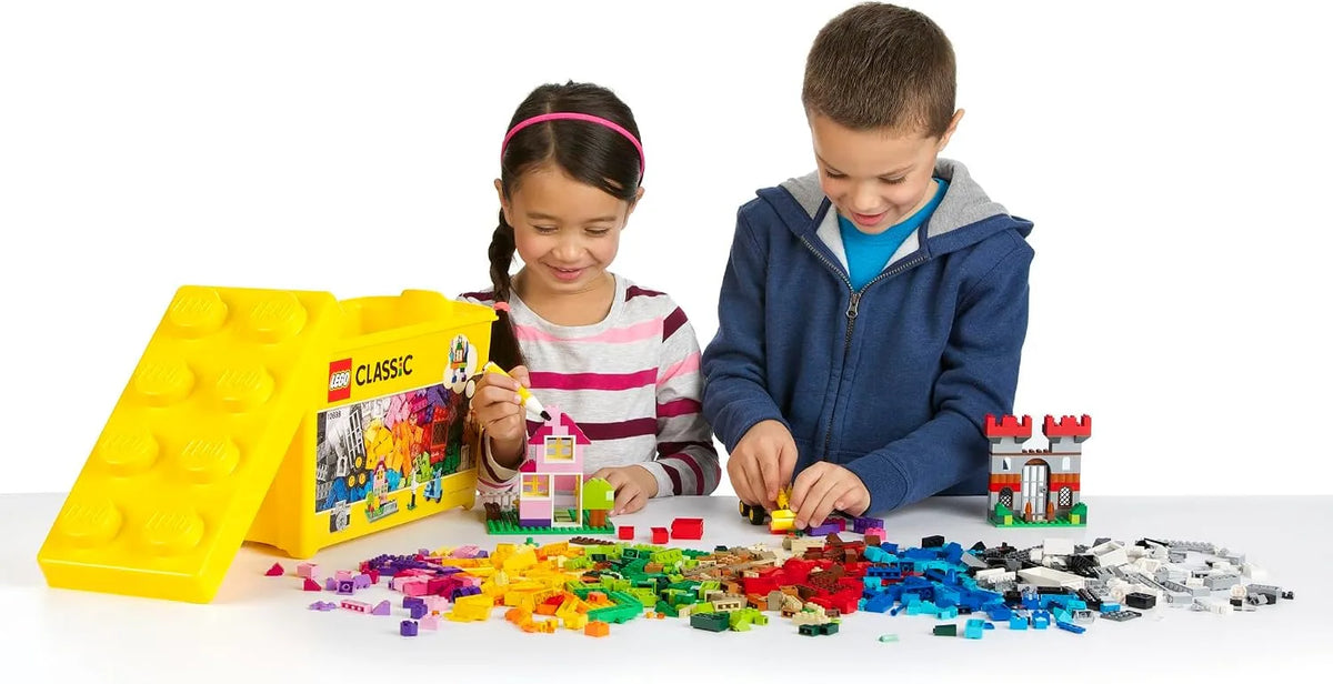 LEGO Classic Large Creative Brick Box 10698 Building Set, Toy Storage Solution for Home or Classrooms, Interactive Building Toy for Kids, Boys,