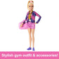 Barbie Gymnastics Doll & Accessories, Playset with Blonde Fashion Doll, C-Clip for Flipping Action, Balance Beam, Warm-Up Suit & More