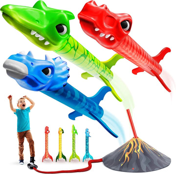 Ninja Blast Dinosaur Toy Rocket Launcher for Kids Toys for Kids 3-5 5-7 4-6 - Outdoor Toys for Kid Ages 4-8 - 3 4 Year Old Boy Birthday Gift - Gifts
